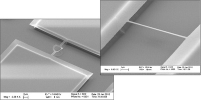 Suspended metal SEM