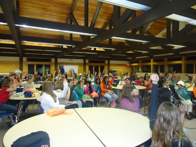 Girl Scouts responding to questions from NSF-IGERT Trainee Theresa Bauer