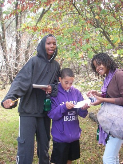 Sacramento High students at a restoration site