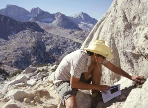 Jason Sexton examines a cutleaved monkeyflower